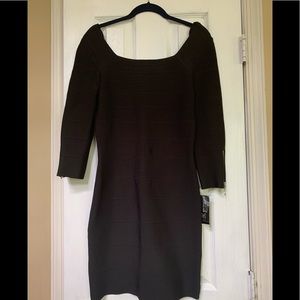 INC little black dress with yellow zipper NWT